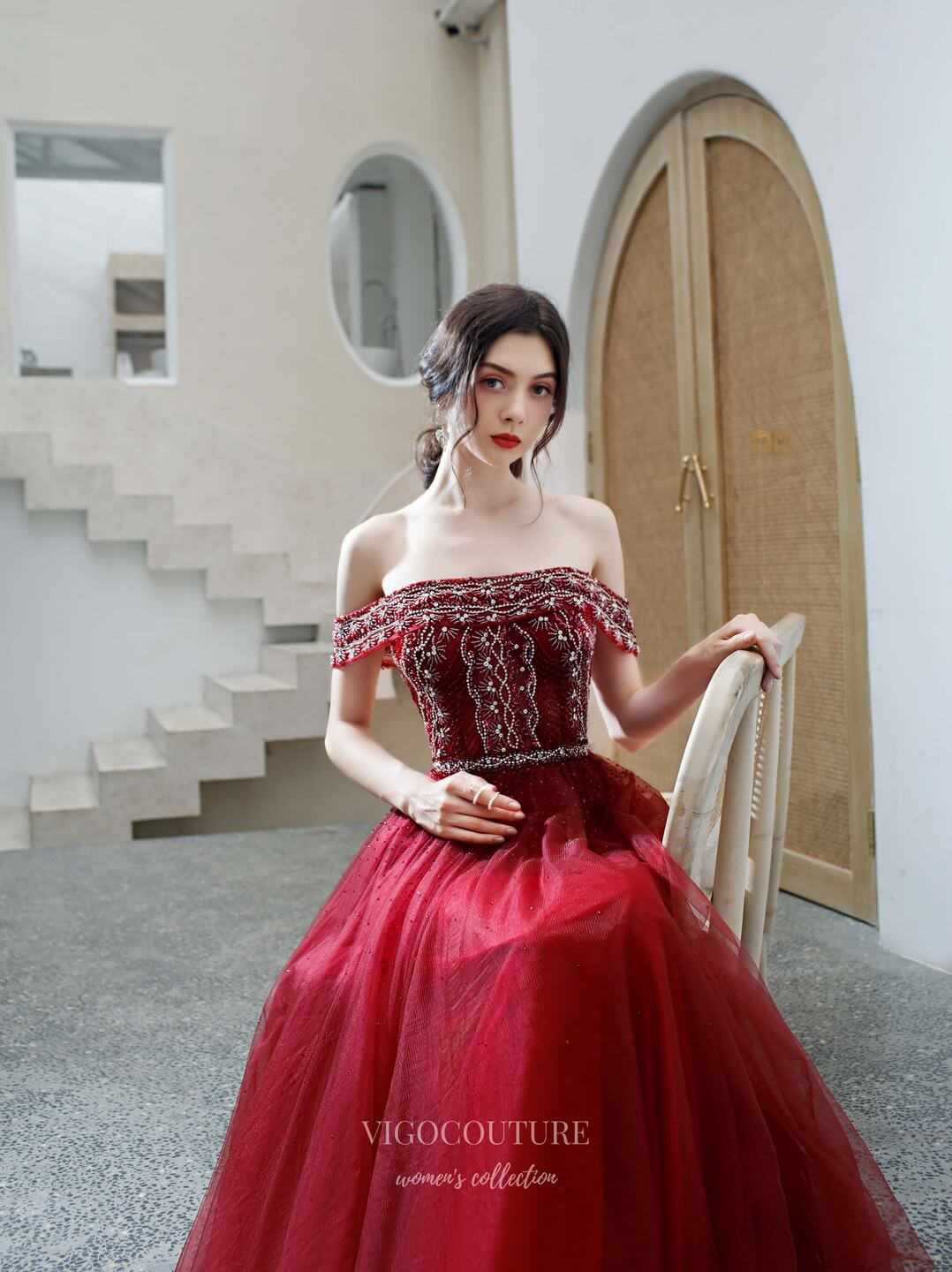 Beaded Off the Shoulder Prom Dress 20203 vigocouture Beaded Off the Shoulder Prom Dress 20203 vigocouture
