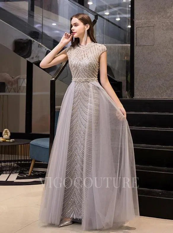 Beaded Prom Dresses Cap Sleeve A-line Formal Dresses 20100 vigocouture Beaded Prom Dresses Cap Sleeve A-line Formal Dresses 20100 vigocouture