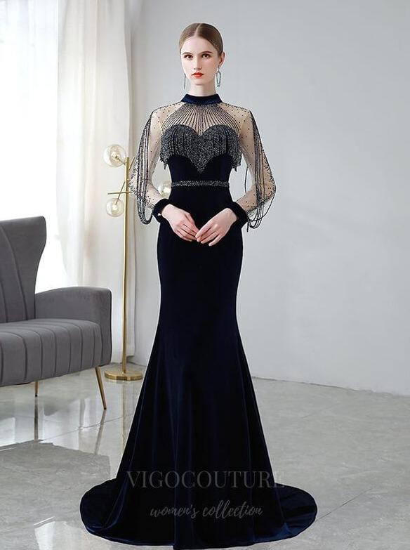 Beaded String Velvet Prom Dress 20152 Beaded String Velvet Prom Dress 20152
