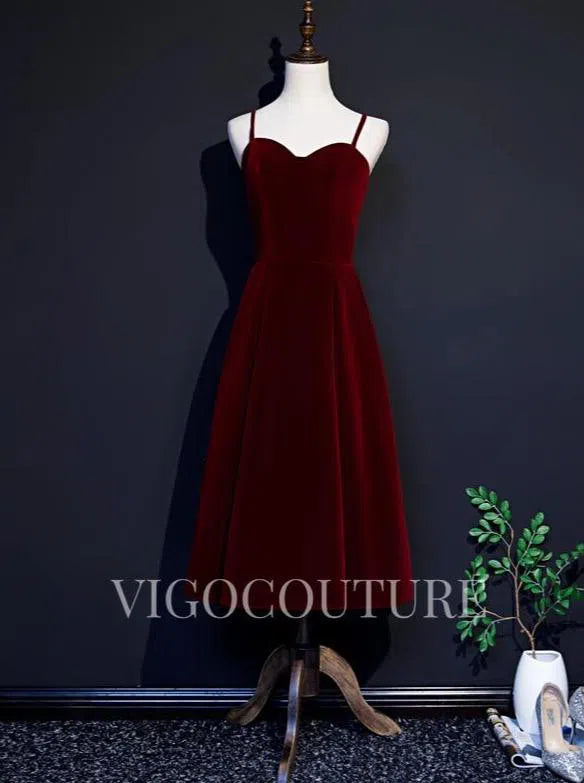 Burgundy Velvet Prom Dress 2022 Spaghetti Strap Homecoming Dress vigocouture Burgundy Velvet Prom Dress 2022 Spaghetti Strap Homecoming Dress vigocouture