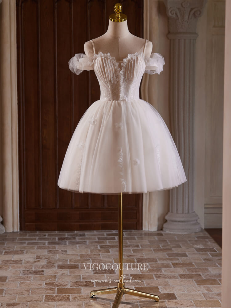 Champagne Pearl Lace Homecoming Dress Spaghetti Strap Graduation Dress hc320 Custom Colors / US2 Champagne Pearl Lace Homecoming Dress Spaghetti Strap Graduation Dress hc320 Custom Colors / US2