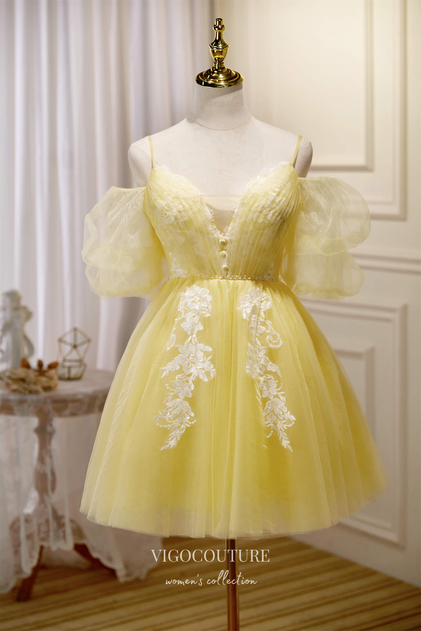 Cute Lace Applique Hoco Dresses Spaghetti Strap Homecoming Dresses hc2 vigocouture Cute Lace Applique Hoco Dresses Spaghetti Strap Homecoming Dresses hc2 vigocouture