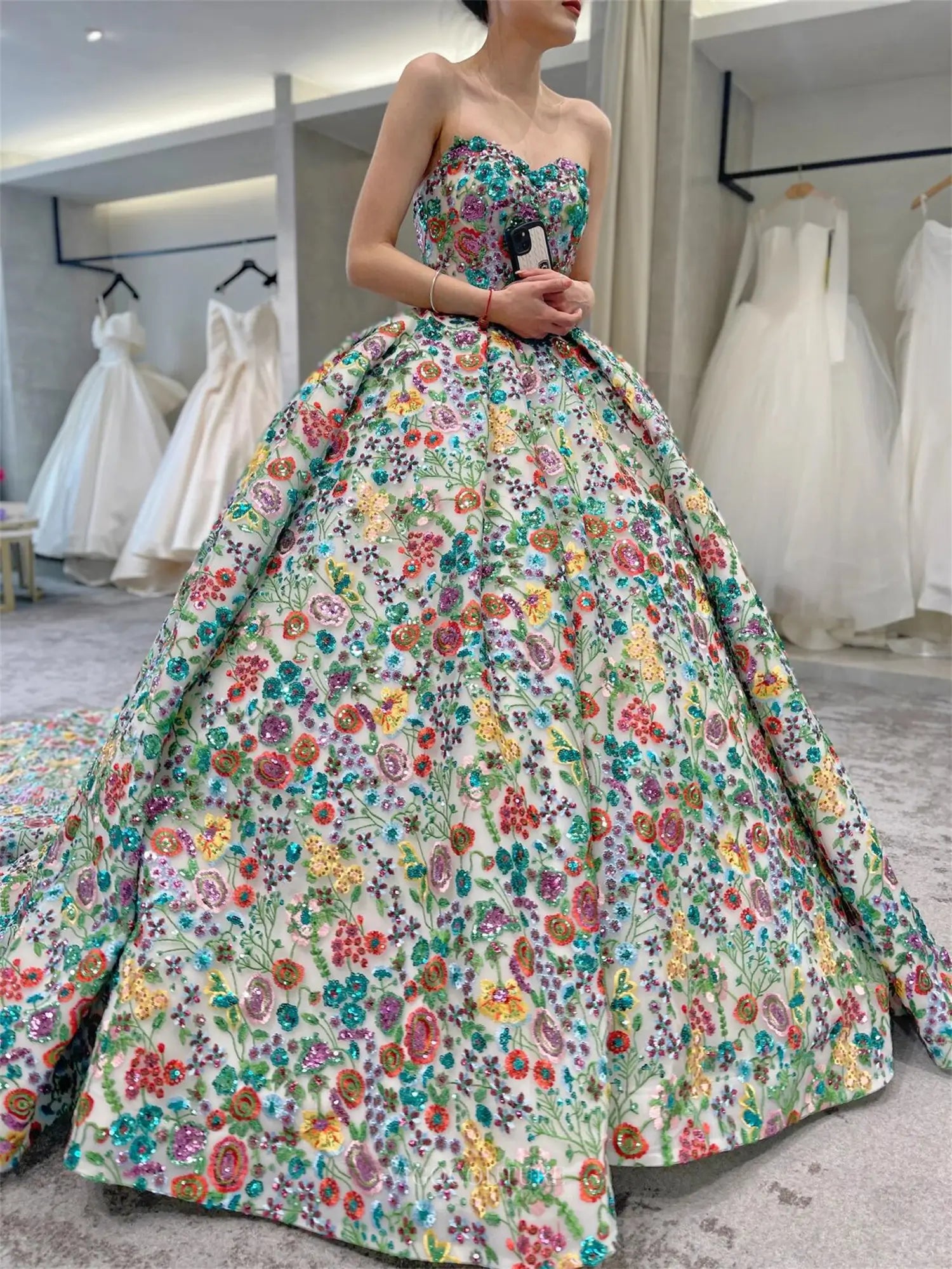 Florisse - Green Floral Lace Princess Dress Custom Colors / 20W Florisse - Green Floral Lace Princess Dress Custom Colors / 20W