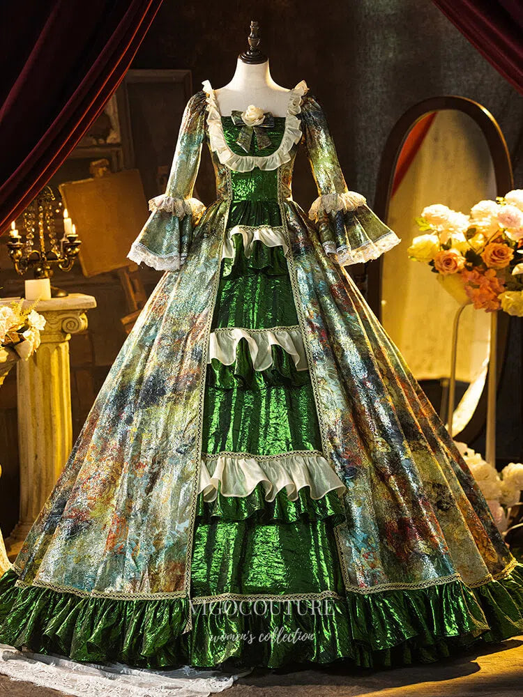 Green Shimmering Tiered Ruffled Vintage Princess Dress Puffed Sleeve Quinceanera Dresses 25046 Custom Colors / US10 Green Shimmering Tiered Ruffled Vintage Princess Dress Puffed Sleeve Quinceanera Dresses 25046 Custom Colors / US10