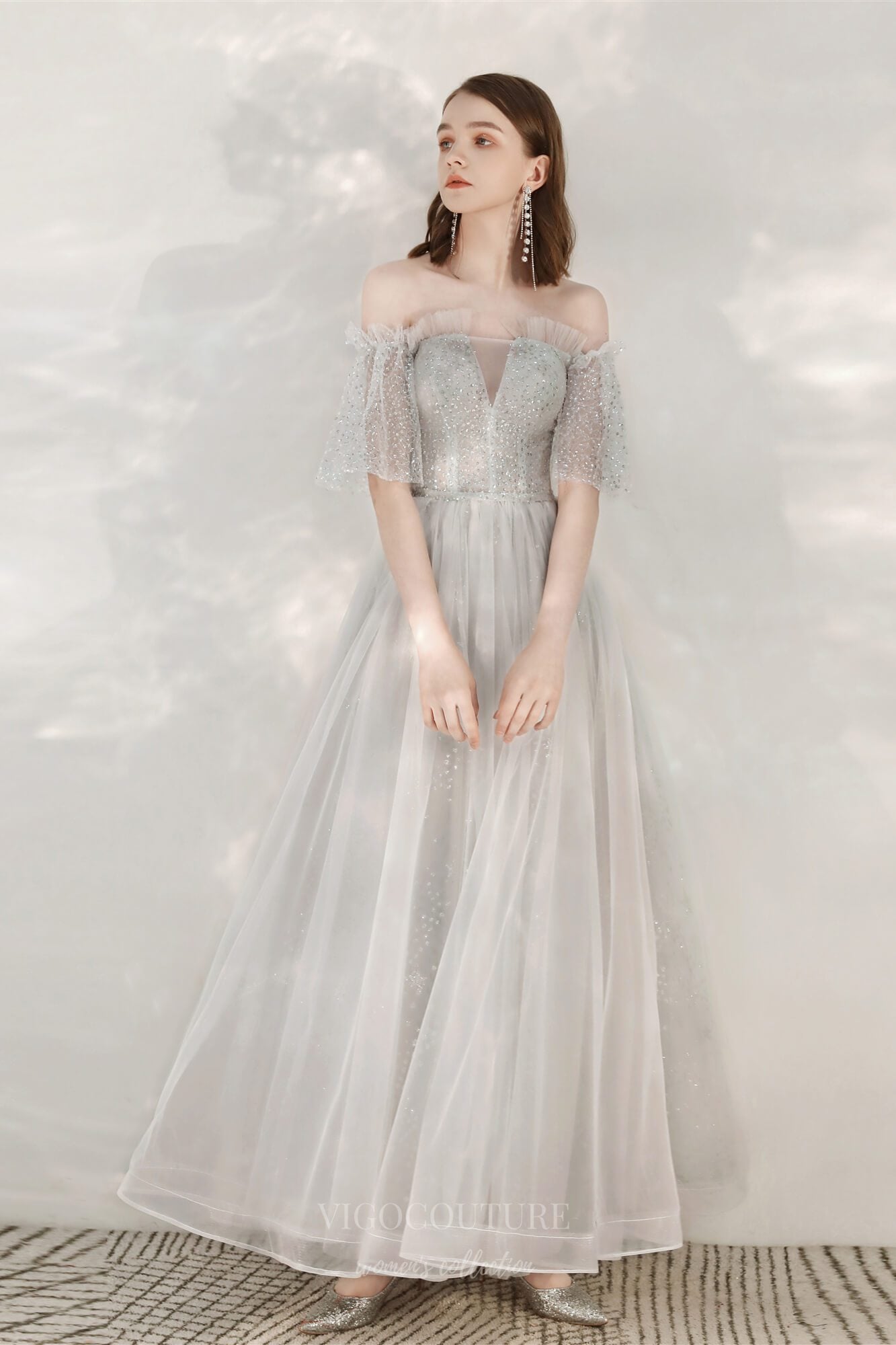 Ivory Beaded Off the Shoulder Prom Dress 20691 - Custom Colors / US2 Ivory Beaded Off the Shoulder Prom Dress 20691 - Custom Colors / US2