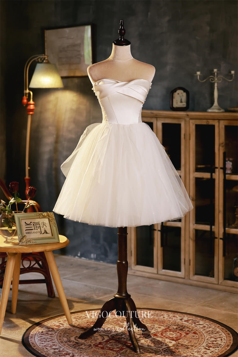 Ivory Strapless Homecoming Dresses Cute Graduation Dresses hc152 Ivory / US6 Ivory Strapless Homecoming Dresses Cute Graduation Dresses hc152 Ivory / US6