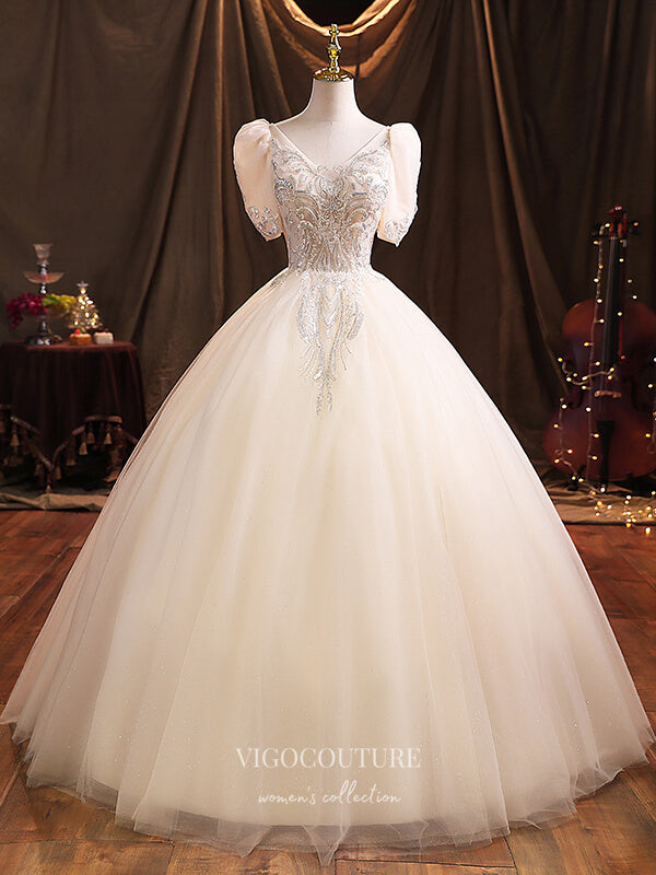 Lace Applique Quinceanera Dresses Puffed Sleeve Sweet 15 Dresses 21384 vigocouture Lace Applique Quinceanera Dresses Puffed Sleeve Sweet 15 Dresses 21384 vigocouture