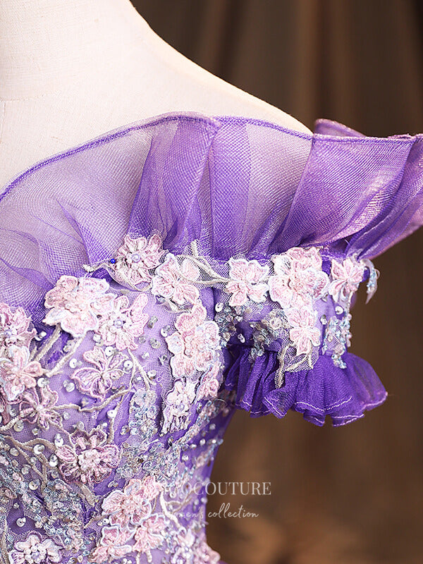 Prom Dress 2025 Lavender Sparkly Tulle Quinceanera Dresses Beaded Princess Dresses 21376-unique elegant Prom Dresses-Lavender-Custom Size-vigocouture
