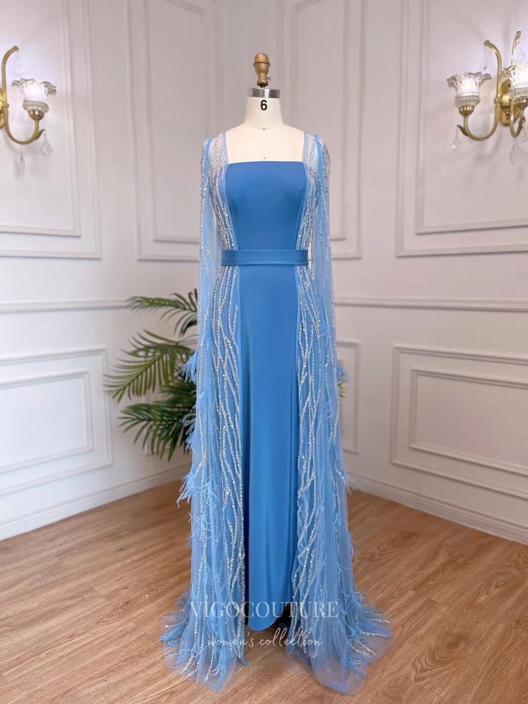Light Blue Beaded Convertible Prom Dresses Sheath Mother of the Bride Dress 22116 Light Blue Beaded Convertible Prom Dresses Sheath Mother of the Bride Dress 22116