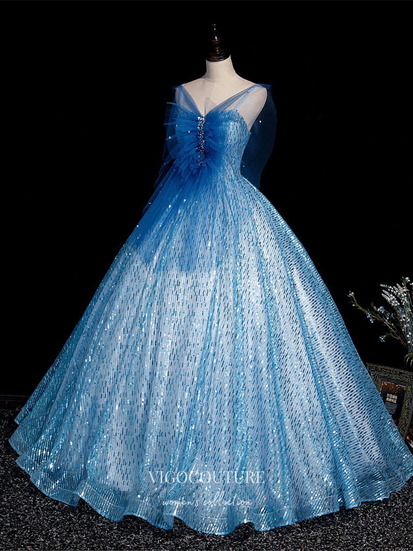 Light Blue Sequin Quinceanera Dresses Sparkly Tulle Princess Dresses 21414 Custom Colors / US10 Light Blue Sequin Quinceanera Dresses Sparkly Tulle Princess Dresses 21414 Custom Colors / US10