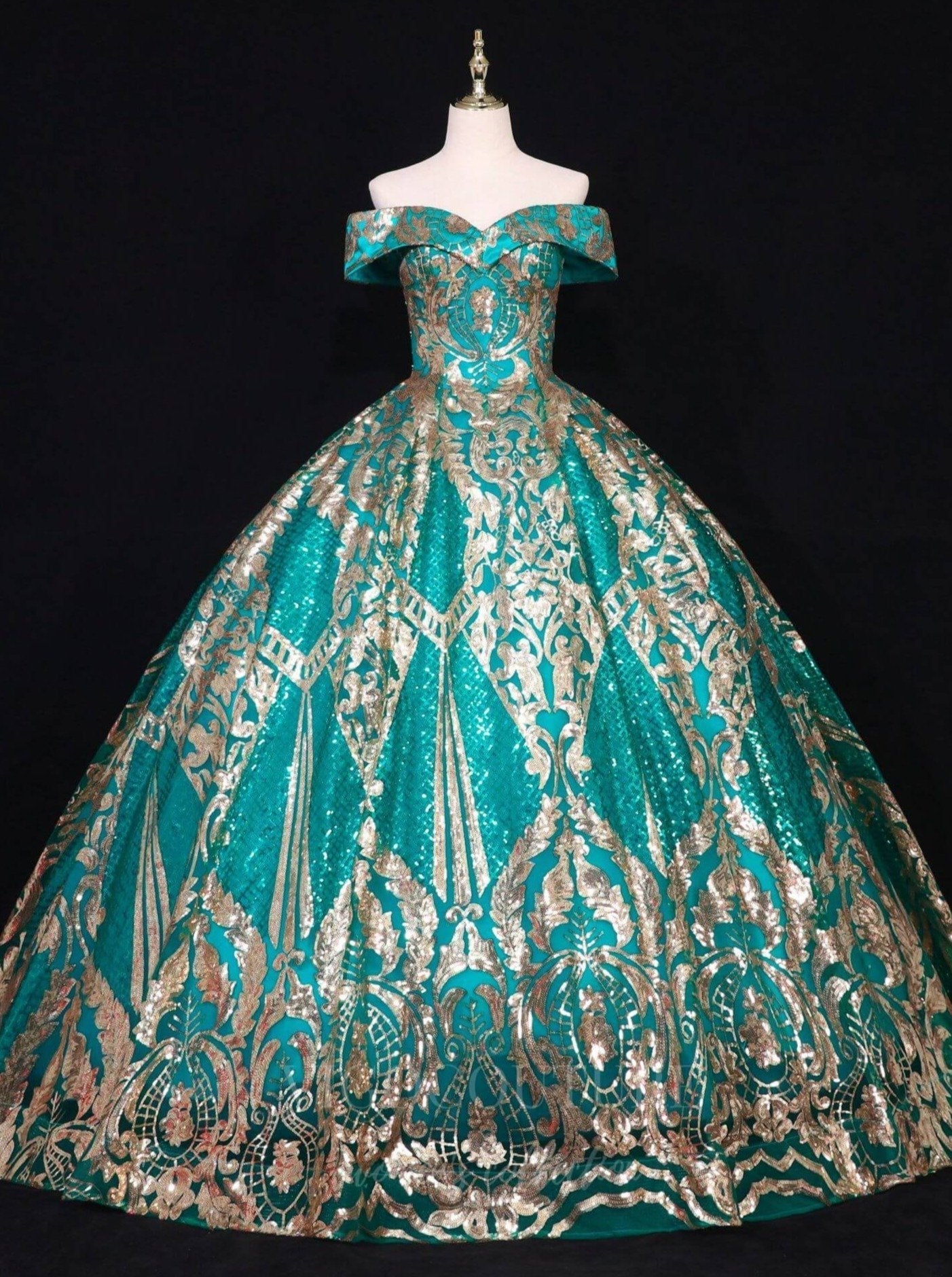 Off the Shoulder Ball Gown Lace Applique Quinceanera Dresses 20639 Green / US16 Off the Shoulder Ball Gown Lace Applique Quinceanera Dresses 20639 Green / US16