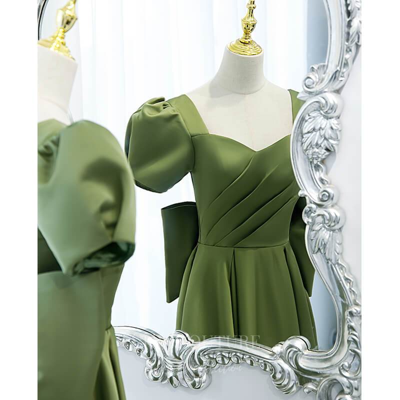 Prom Dress 2025 Olive Puffed Sleeve Prom Dresses 20508-unique elegant Prom Dresses-Olive-US2-vigocouture
