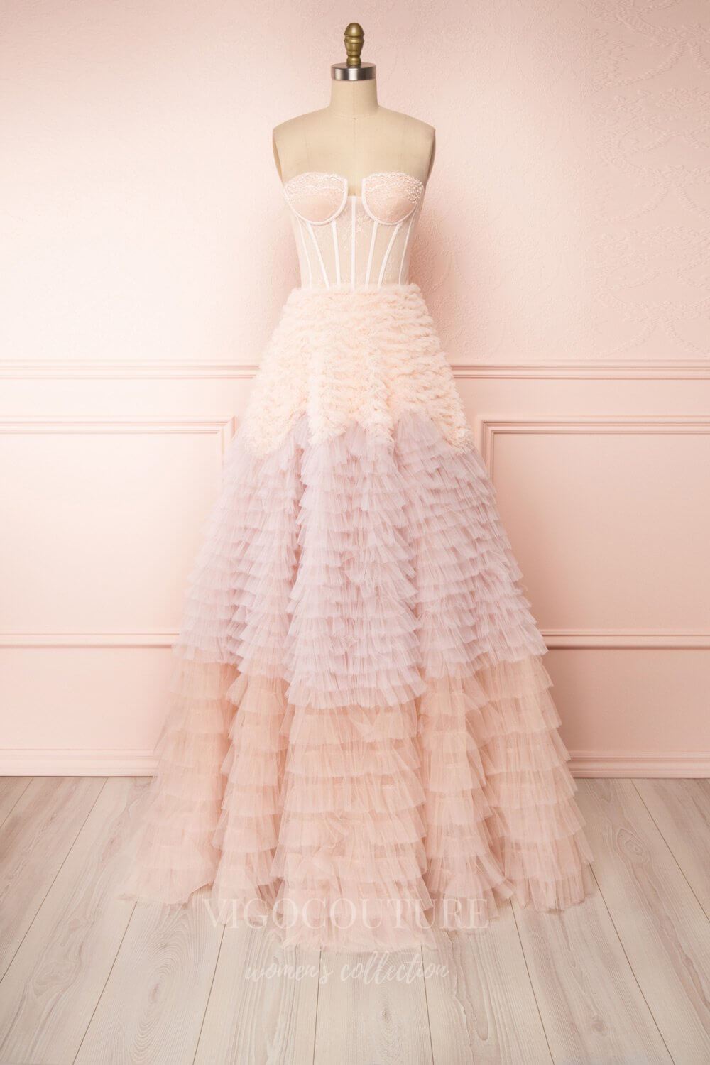 Ombre Strapless Tiered Prom Dress 20587 Ombre / Custom Size Ombre Strapless Tiered Prom Dress 20587 Ombre / Custom Size