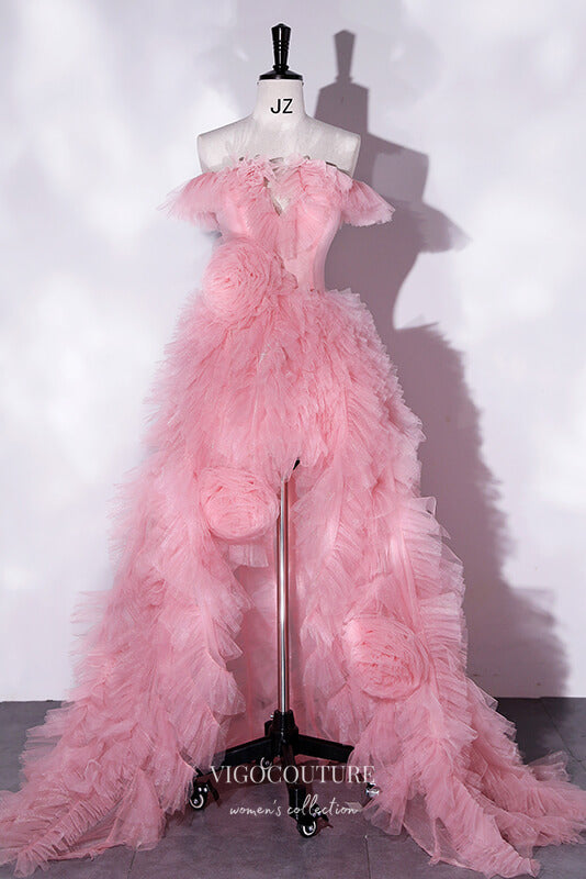 Pink Satin Prom Dress High Frilly Neck Light Pink Sleek Satin V-Neck Dress For Prom Pink Satin Prom Dress High Frilly Neck Light Pink Sleek Satin V-Neck Dress For Prom