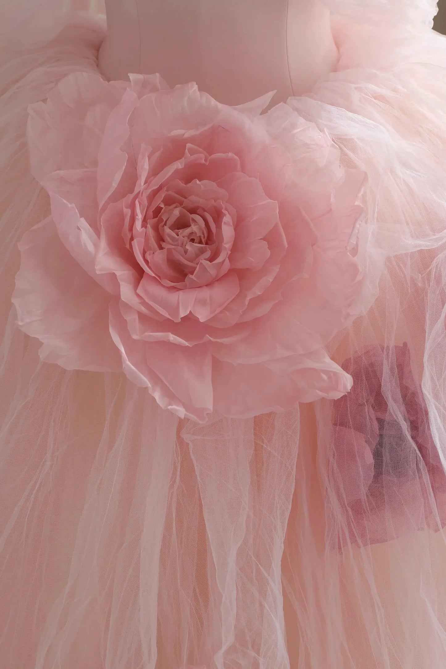 Prom Dresses 2025 to impress Pink Wrinkled Tulle Quinceañera Dress with Blossom 3D Flower – Style 25302-vigocouture-vigocouture