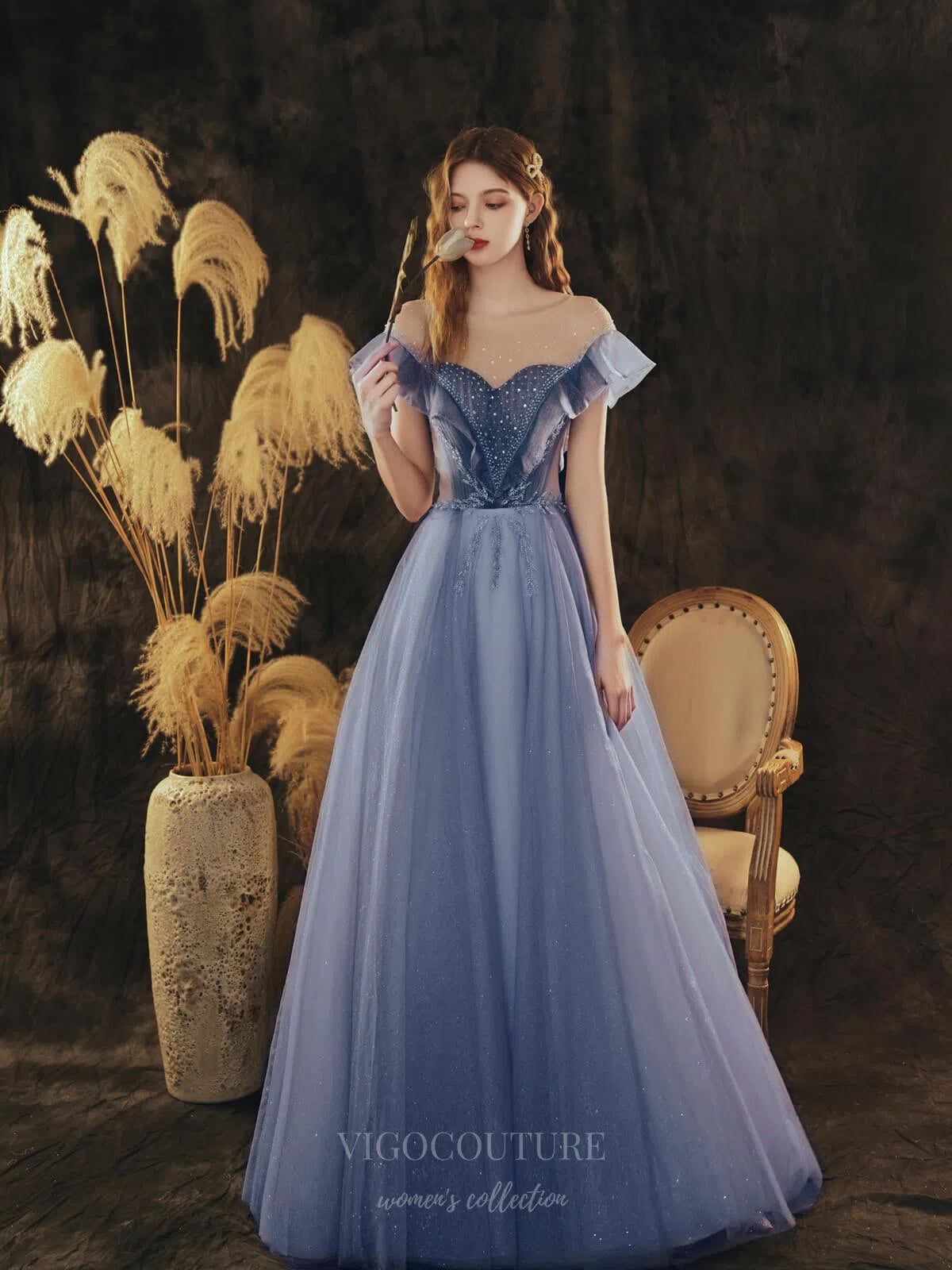 Purple Sparkly Tulle Tiered Prom Dress 20714 Purple / US10 Purple Sparkly Tulle Tiered Prom Dress 20714 Purple / US10