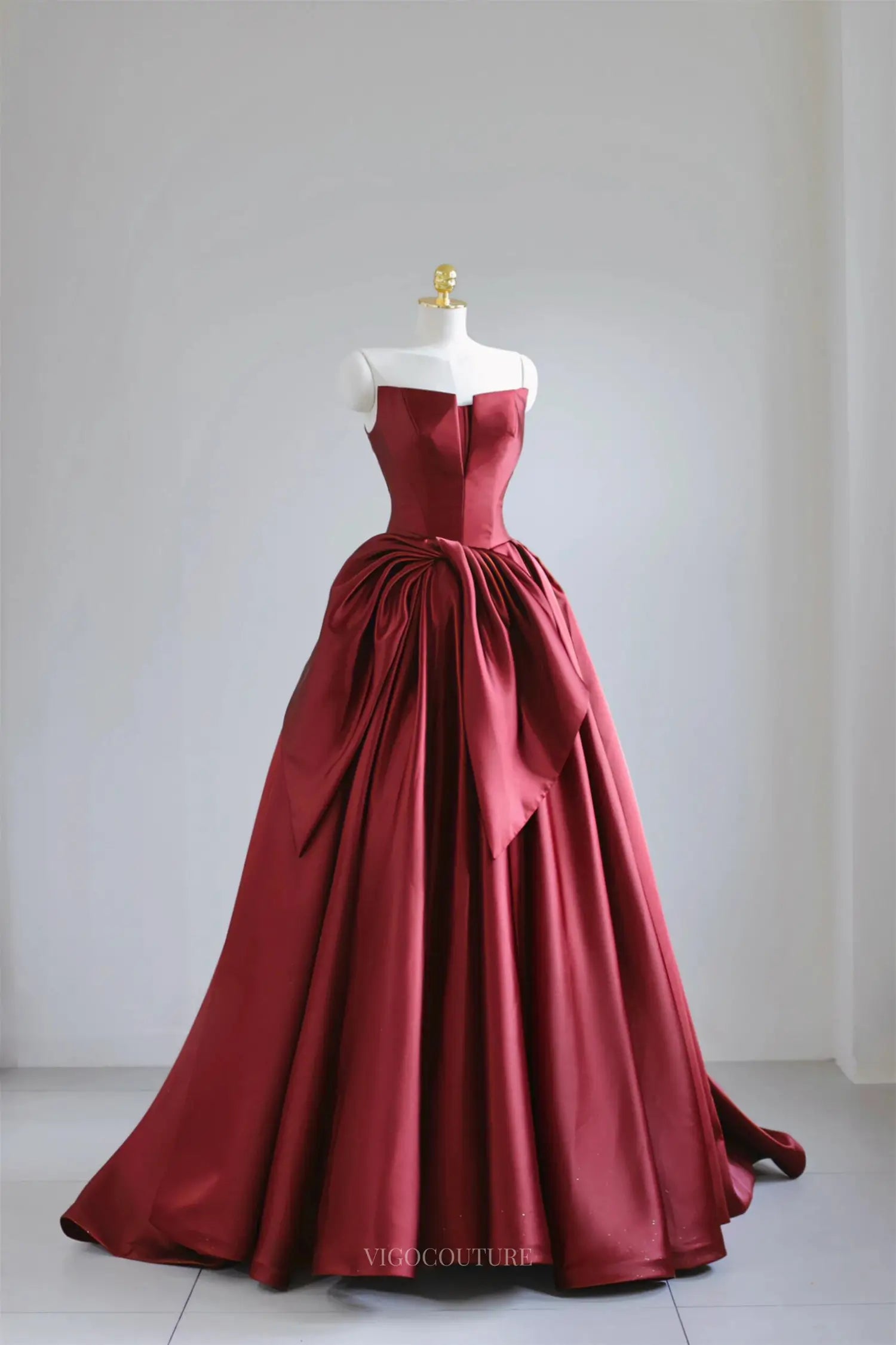 Regalia - Burgundy Mikado Formal Dress Regalia - Burgundy Mikado Formal Dress