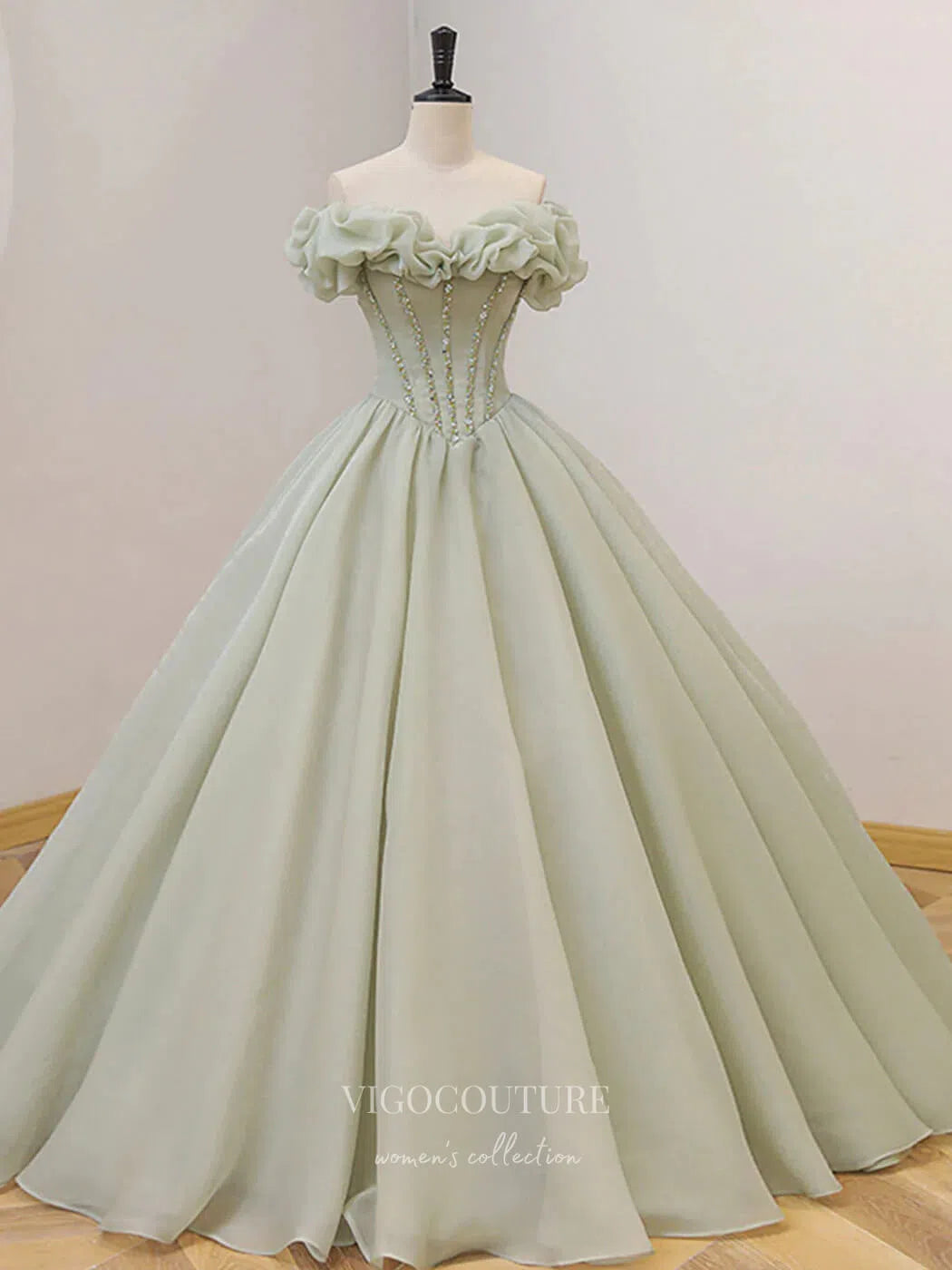 Sage Green Prom Dresses Strapless Corset Back Evening Dress 21788 vigocouture Sage Green Prom Dresses Strapless Corset Back Evening Dress 21788 vigocouture