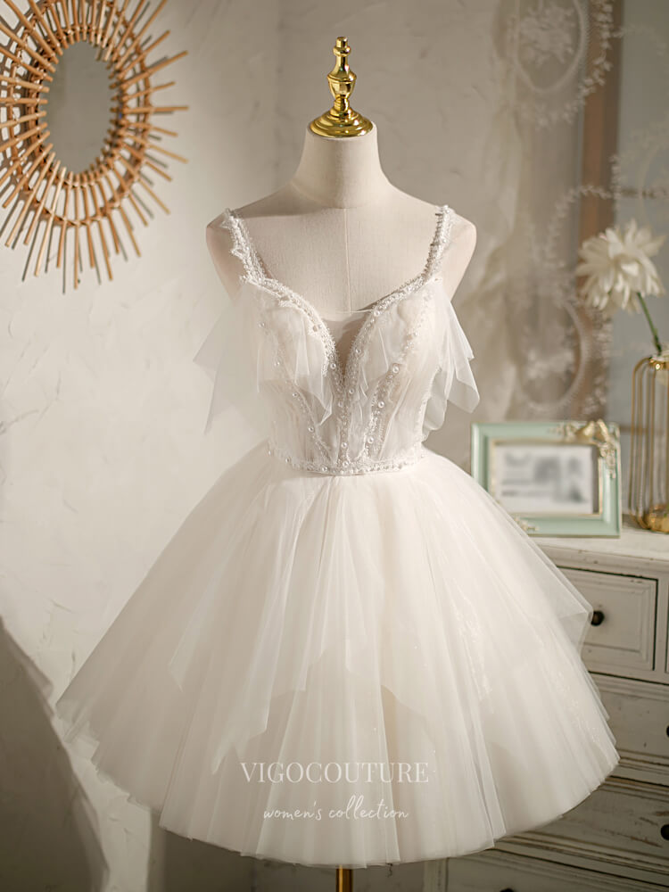 Spaghetti Strap Homecoming Dresses Beaded Dama Dresses hc140 Ivory / 26W Spaghetti Strap Homecoming Dresses Beaded Dama Dresses hc140 Ivory / 26W