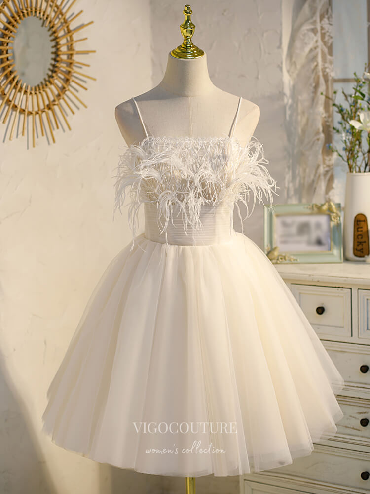 dama dresses champagne Spaghetti Strap Homecoming Dresses Tulle Dama Dresses hc126