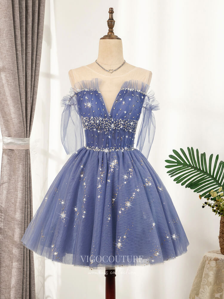 Sparkly Beaded Homecoming Dresses Boat Neck Dama Dresses hc103 vigocouture Sparkly Beaded Homecoming Dresses Boat Neck Dama Dresses hc103 vigocouture