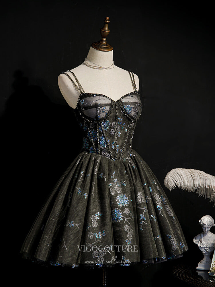 Sparkly Beaded Homecoming Dresses Spaghetti Strap Dama Dresses hc108 vigocouture Sparkly Beaded Homecoming Dresses Spaghetti Strap Dama Dresses hc108 vigocouture