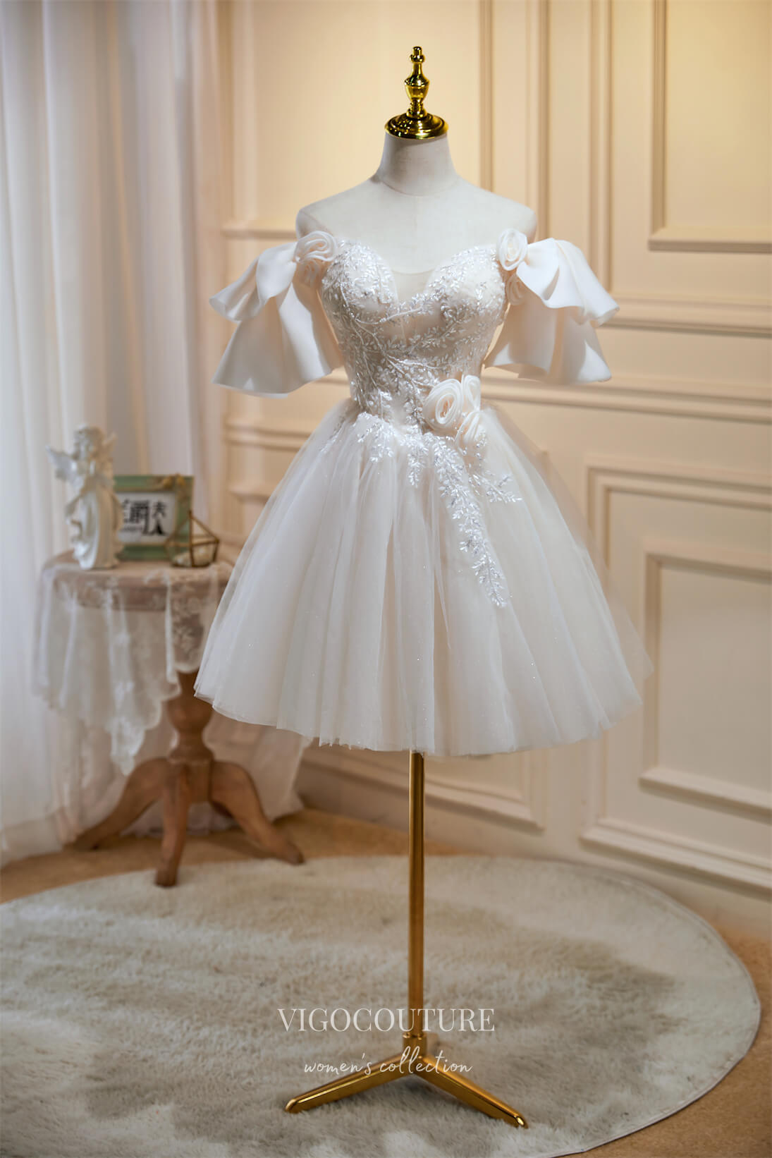 Sparkly Tulle Lace Applique Homecoming Dresses Off the Shoulder Hoco D vigocouture Sparkly Tulle Lace Applique Homecoming Dresses Off the Shoulder Hoco D vigocouture