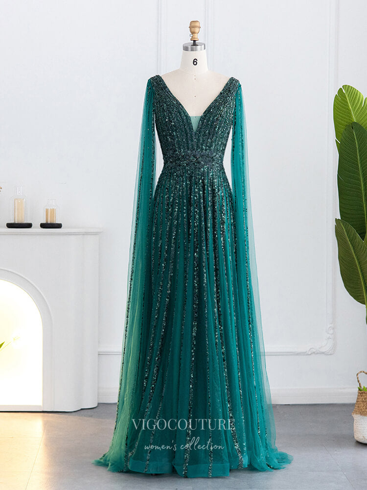 Vintage Beaded Prom Dresses Cape Sleeve 1920s Evening Dress 22128 Vintage Beaded Prom Dresses Cape Sleeve 1920s Evening Dress 22128