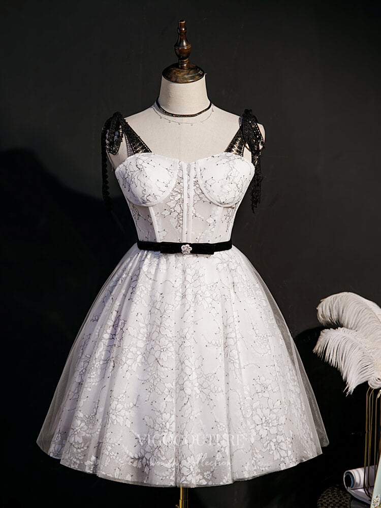 White Lace Homecoming Dresses Spaghetti Strap Dama Dresses hc122 Custom Colors / 20W White Lace Homecoming Dresses Spaghetti Strap Dama Dresses hc122 Custom Colors / 20W
