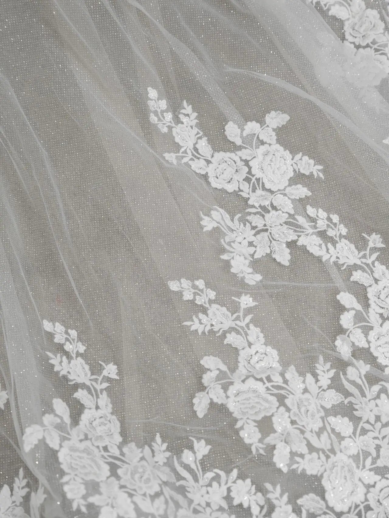 Wedding Dresses 2025 to impress Glitter Tulle Mermaid Wedding Dress with 3D Floral Lace & Corset Bodice – RD027-vigocouture-vigocouture