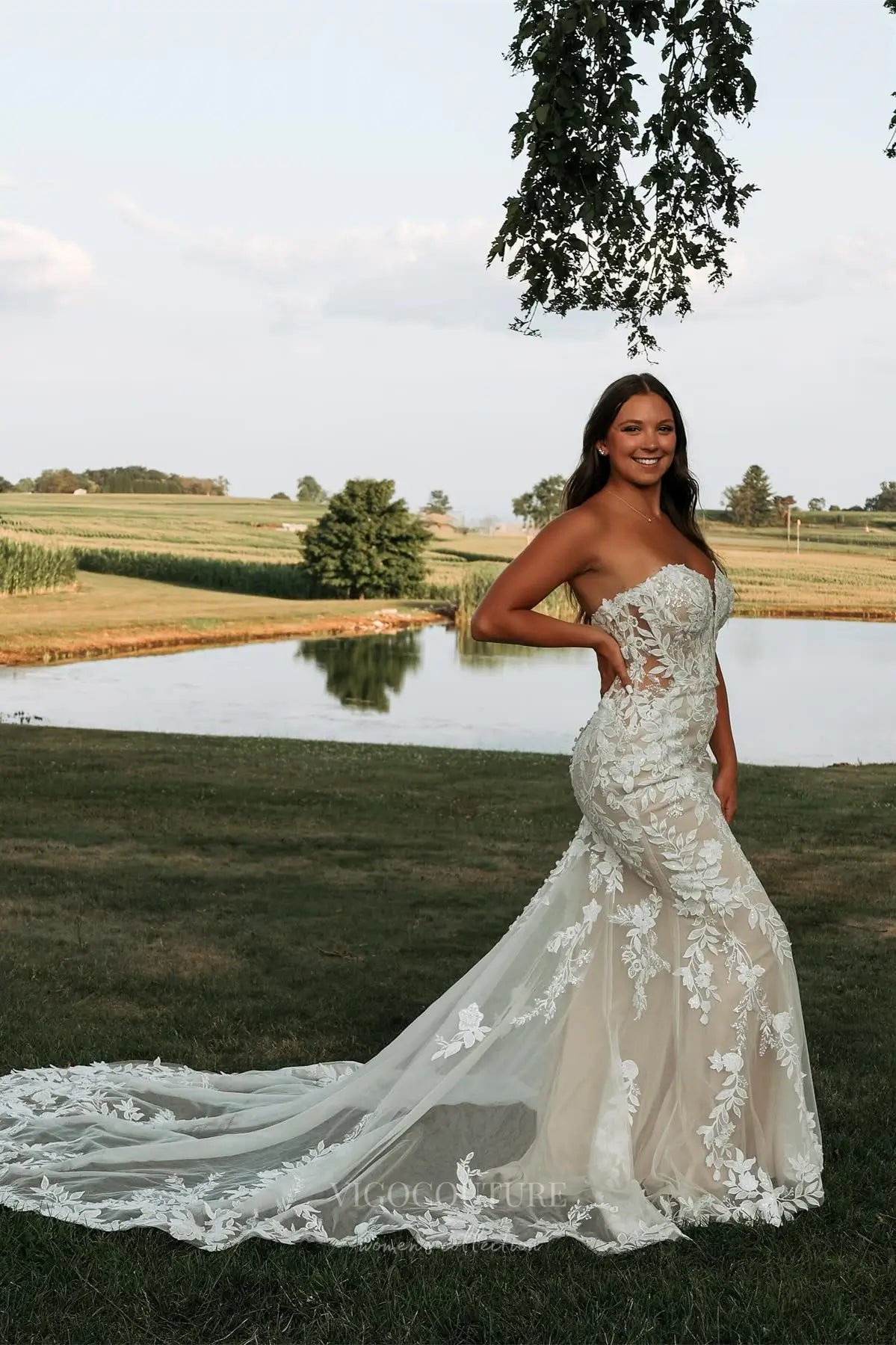 mermaid lace sweetheart neckline wedding dress Ivory with Sheer Corset & Chapel Train – W2351 Ivory / US 26W Size:L | IN-STOCK nyla_collection_91796504679_position_17 65 Fabulous Floral Bridesmaid Whether youre walking down
