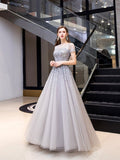 vigocouture-A-line Boatneck Beaded Prom Dresses 20041-Prom Dresses-vigocouture-