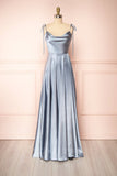 vigocouture-Satin Spaghetti Strap Prom Dress 20577-Prom Dresses-vigocouture-Silver-US2-
