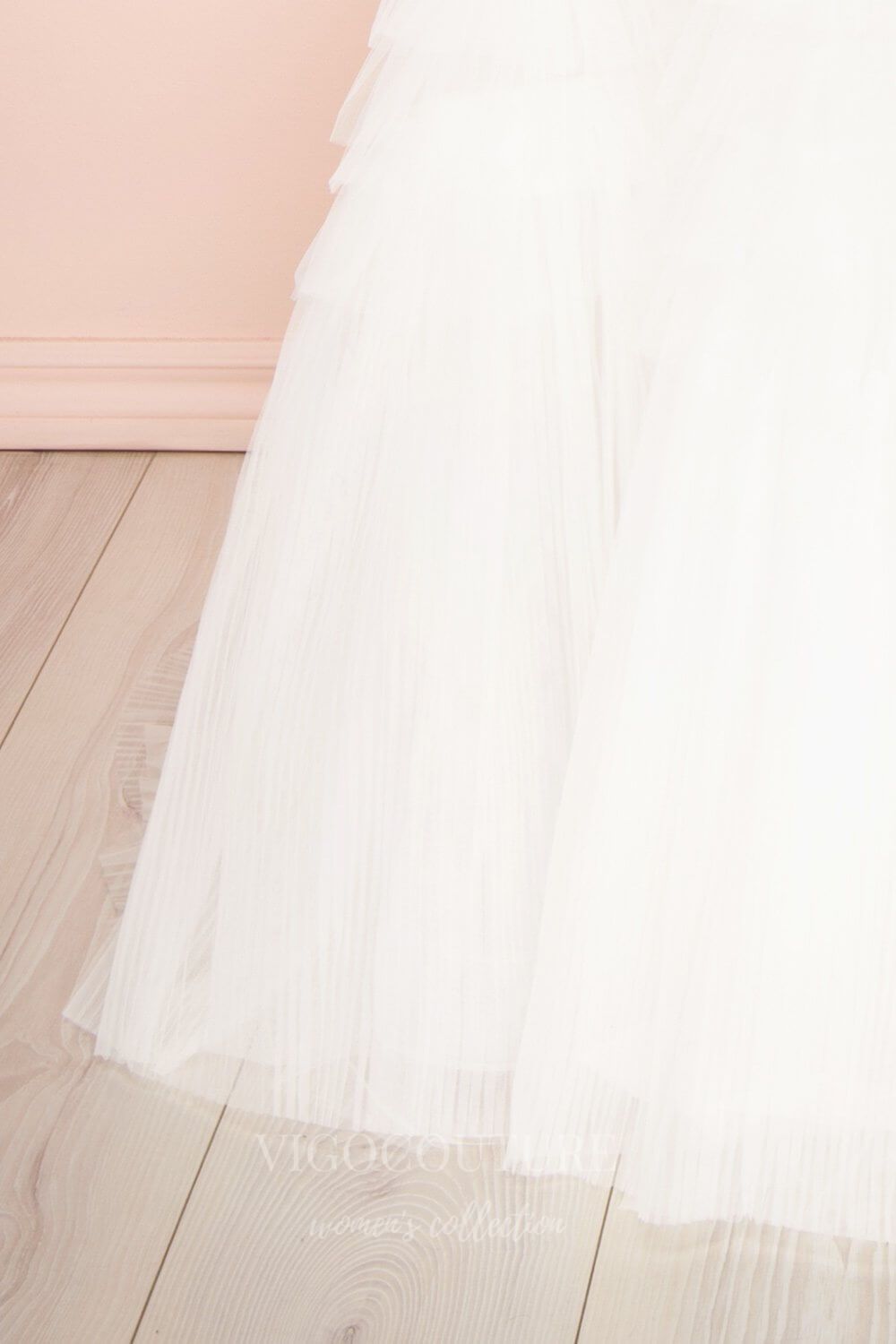 vigocouture-Ivory Strapless Tiered Wedding Dresses w0006-Wedding Dresses-vigocouture-