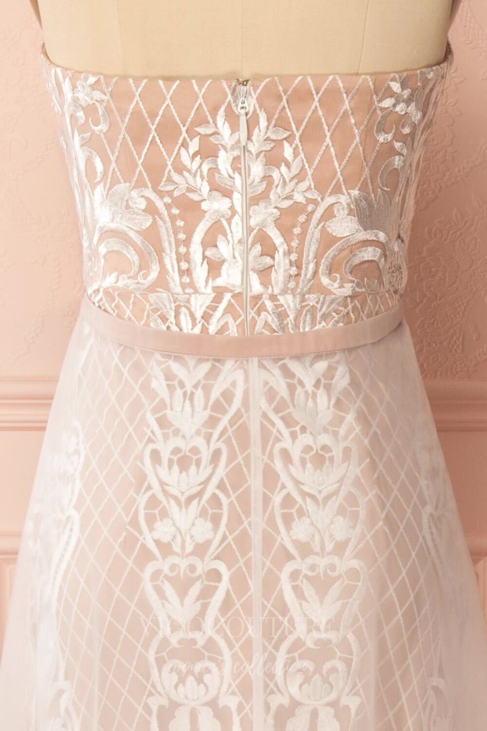 vigocouture-Strapless Sheath Wedding Dresses w0005-Wedding Dresses-vigocouture-