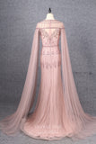 Beaded Cape Sleeve Prom Dresses Sheath 1920s Mother of the Bride Dresses 22130-Prom Dresses-vigocouture-Burgundy-US2-vigocouture