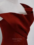 vigocouture-Burgundy Mermaid Prom Dresses One Shoulder 21018-Prom Dresses-vigocouture-