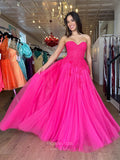 Fuchsia Strapless Prom Dresses Lace Applique Formal Dress 24026-Prom Dresses-vigocouture-Fuchsia-Custom Size-vigocouture