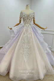 Gorgeous Beaded Lace Wedding Gown Off the Shoulder Formal Dress 70005