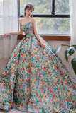 Gorgeous Strapless Sequin Floral Lace Ball Gown 22359