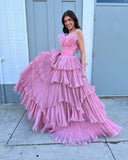Gorgeous Tiered Ruffled Prom Dresses Layered Formal Gown 24354-Prom Dresses-vigocouture-Dusty Pink-Custom Size-vigocouture