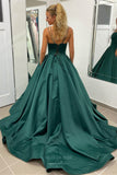 Green Satin Cheap Prom Dresses 2024 Spaghetti Strap Corset Back 24276-Prom Dresses-vigocouture-Green-Custom Size-vigocouture