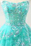 Green Tiered Sweetheart Homecoming Dresses Sequin Lace Graduation Dress hc403-Prom Dresses-vigocouture-Green-Custom Size-vigocouture