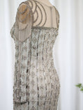 Grey Beaded Sheath Prom Dresses Long Sleeve Pageant Dress 24452-Prom Dresses-vigocouture-Grey-US2-vigocouture