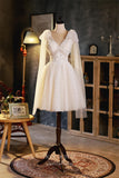 vigocouture-Ivory Lace Applique Homecoming Dresses Cute Graduation Dresses hc153-Prom Dresses-vigocouture-Ivory-US2-