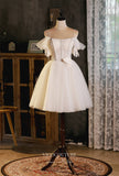 vigocouture-Ivory Spaghetti Strap Homecoming Dresses Beaded Graduation Dresses hc147-Prom Dresses-vigocouture-Ivory-US2-
