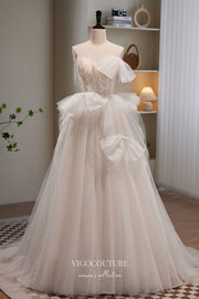 Ivory Sparkly Ruffled Prom Dress with Spaghetti Strap 22385