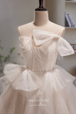 Ivory Strapless Hoco Dresses Ruffled Sequin Graduation Dress hc247-Prom Dresses-vigocouture-Ivory-Custom Size-vigocouture