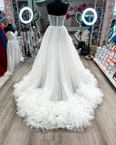 Ivory Tiered Ruffled Prom Dresses Strapless Sheer Boned Bodice 24357-Prom Dresses-vigocouture-Ivory-Custom Size-vigocouture