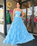 Light Blue Tiered Prom Dresses Strapless Formal Gown 24022-Prom Dresses-vigocouture-Light Blue-Custom Size-vigocouture